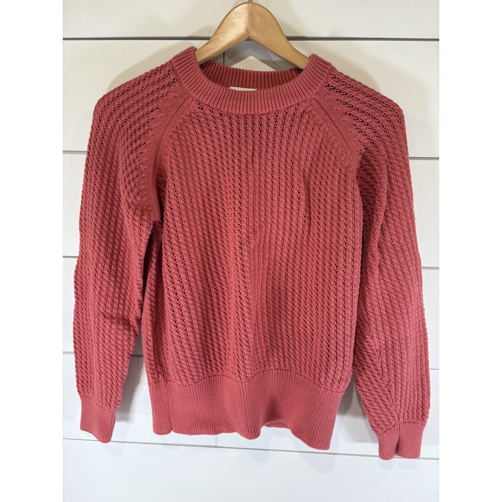 Varley Clay Open Knit Sweater Womens Size M Relaxed Fit Long Sleeve Crew‎ Neck
